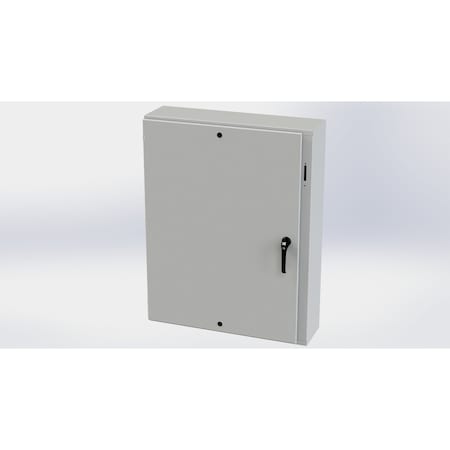 Saginaw Control & Engineering 3 Point Latch with Padlock Handle Electrical Enclosures, 48 in H, 10 in D, 37.38 in W, Carbon Steel SCE-48XEL3710LPLG